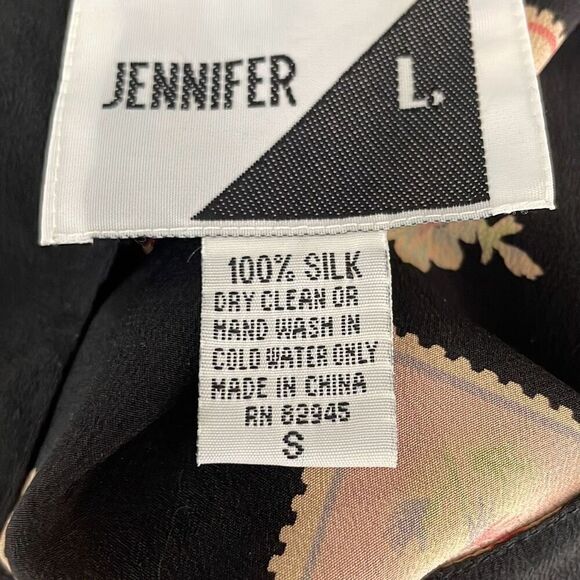 Vintage 90s Silk Short Sleeve Blouse S - Picture 6 of 6